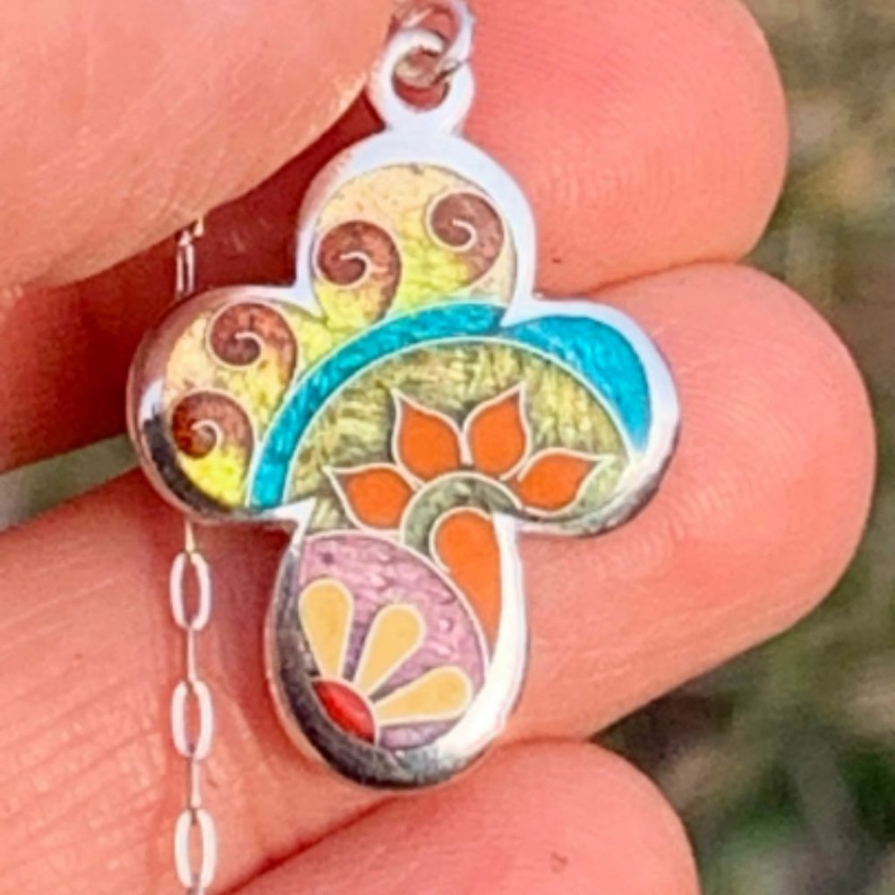 Handmade Enamel Cloisonne Cross
